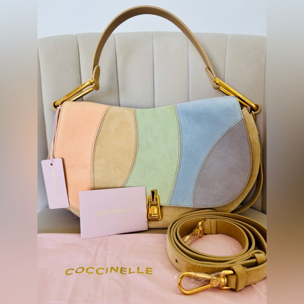 Coccinelle Magie Kaleidoscope Suede Patch Medium Shoulder Bag - Picture 5 of 11